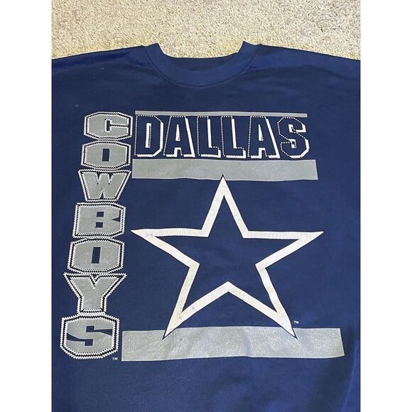 Vtg 90's Dallas Cowboys Team Rated Crewneck Sweatshirt Large NFL USA Pullover - Picture 7 of 7